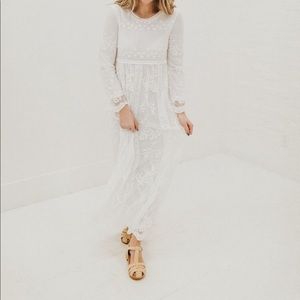 Beautiful boho lace white dress